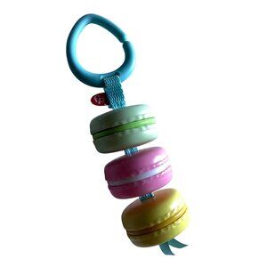 Fisher-Price Macaron Themed Clip-On Baby Teether Toy Multi-Color Soft Rattle